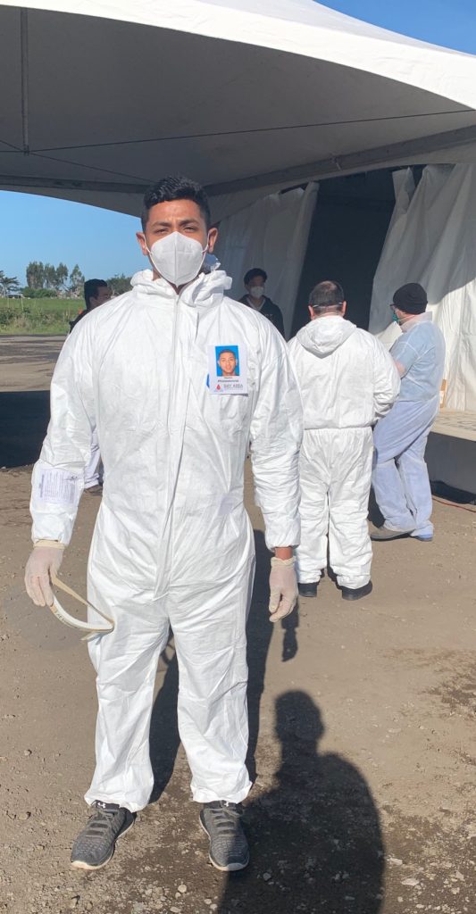 Martin Valentines at a COVID-19 testing site in the Bay Area