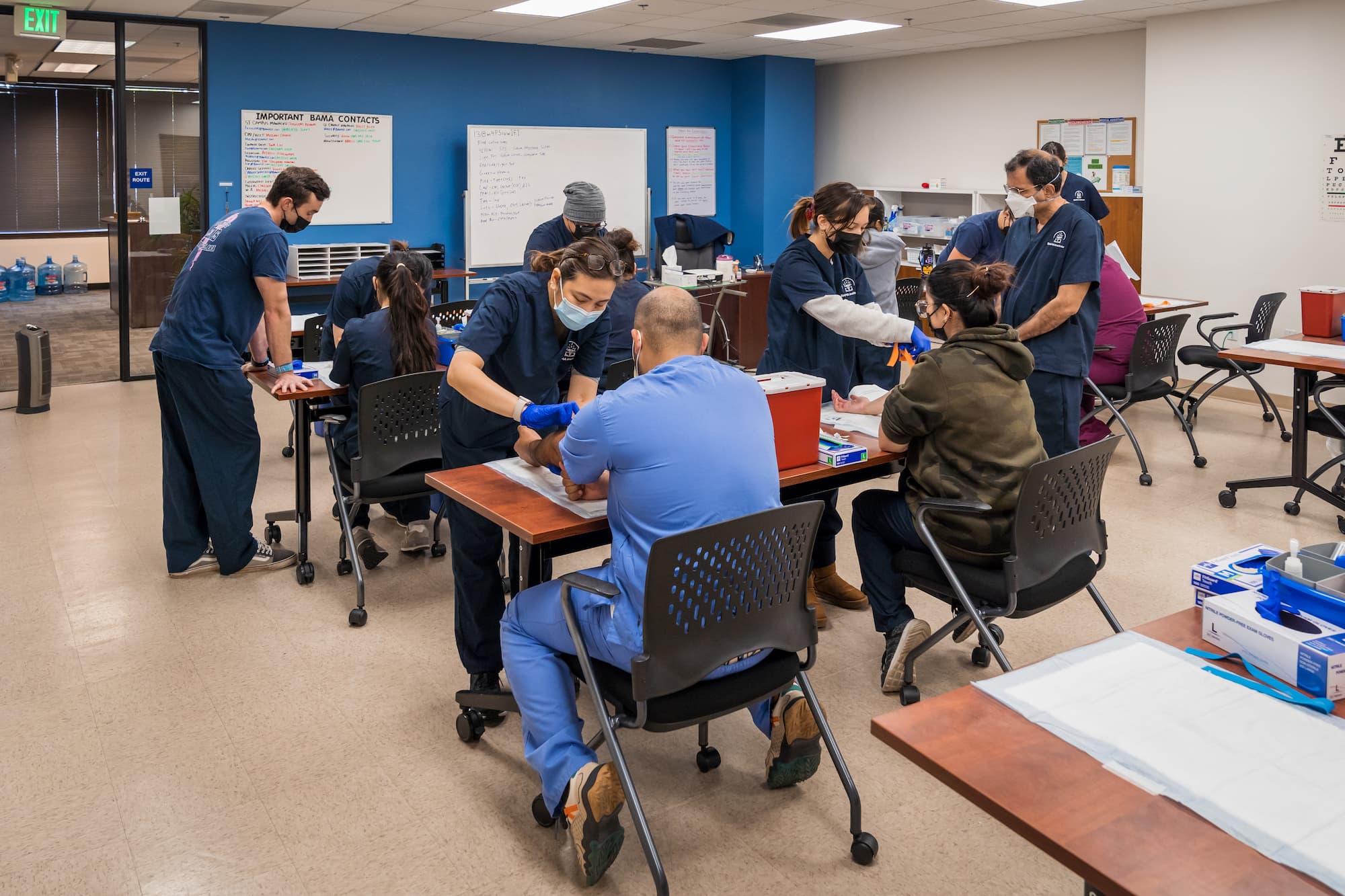 BAMA Institute students go through extensive classroom training before moving on to their phlebotomy externships.