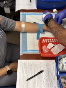 These students have chosen to study phlebotomy. 