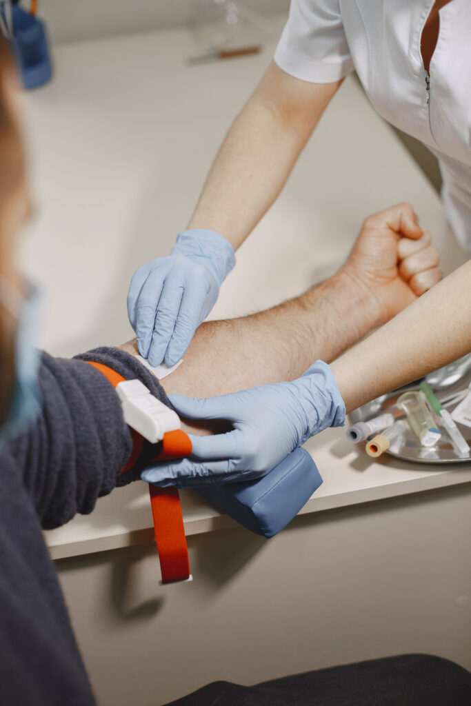 Phlebotomist training.