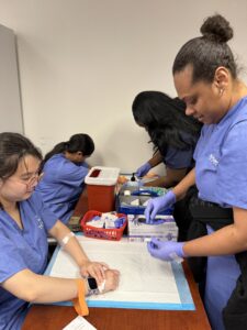 Students in phlebotomist  school. 