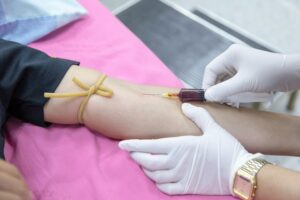 student on phlebotomy classes