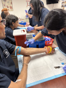 Students in a healthcare training class