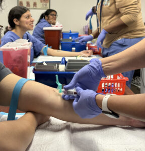 phlebotomy students in healthcare training